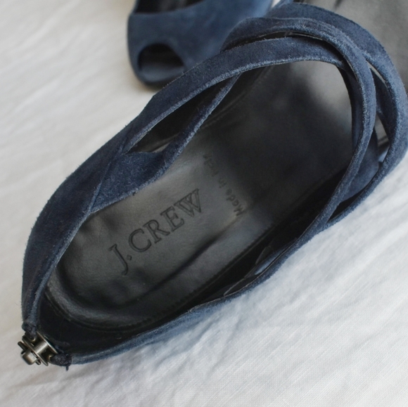J Crew navy suede heels - Picture 7 of 9
